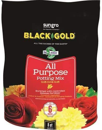 Photo 1 of Black Gold 1310102 8-Quart All Purpose Potting Soil with Control (2 Pack 8-Quart)
