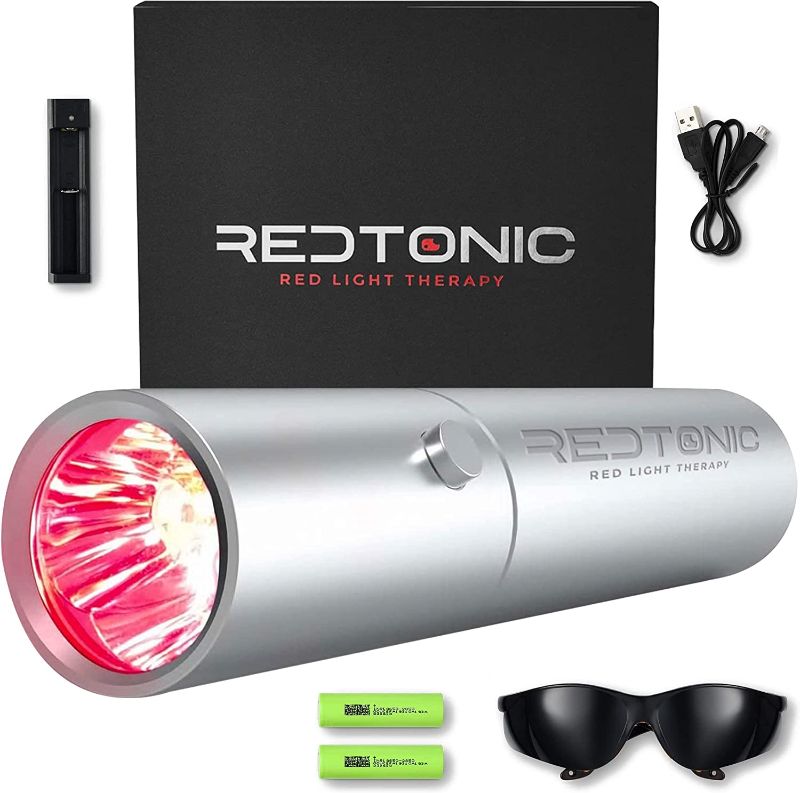 Photo 1 of Exerscribe Red Light Therapy for Face and Body Use - RedTonic Handheld LED Infrared Light Device with 630nm, 660nm & 850nm Wavelengths
