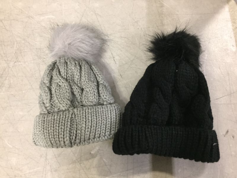 Photo 1 of generic beanies 2 pack black and gray 