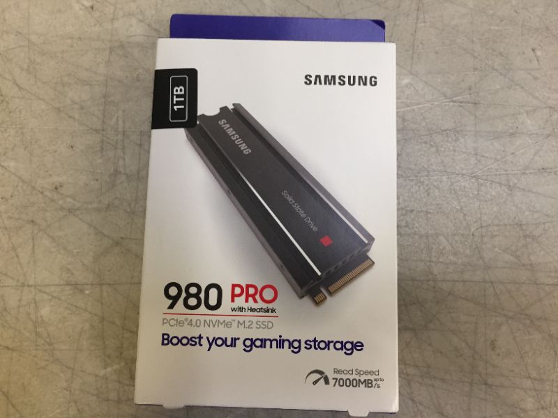 Photo 4 of Samsung Electronics 980 PRO SSD with Heatsink 1TB PCIe Gen 4 NVMe M.2 Internal Solid State Hard Drive, Heat Control, Max Speed, PS5 Compatible, MZ-V8P1T0CW
