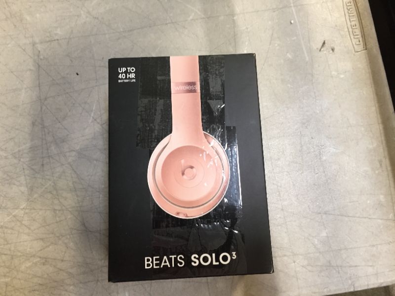 Photo 7 of Beats Solo3 Wireless On-Ear Headphones - Apple W1 Headphone Chip, Class 1 Bluetooth, 40 Hours of Listening Time, Built-in Microphone - Rose Gold