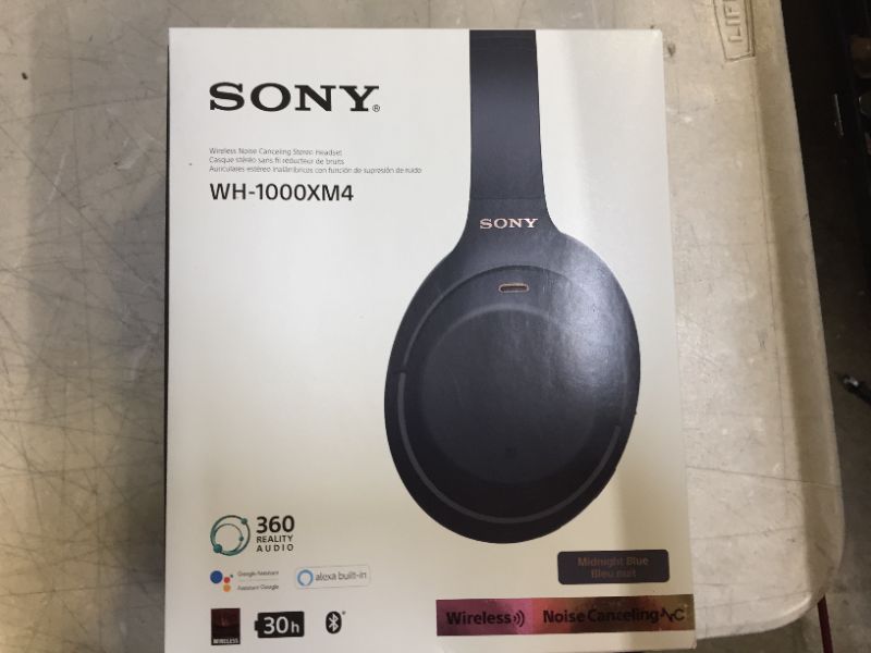 Photo 7 of Sony WH-1000XM4 Wireless Industry Leading Noise Canceling Overhead Headphones with Mic for Phone-Call and Alexa Voice Control, Blue
