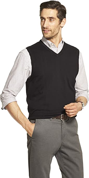 Photo 1 of IZOD mens Big and Tall Premium Essentials Solid V-neck 12 Gauge Vest Pullover Sweater
