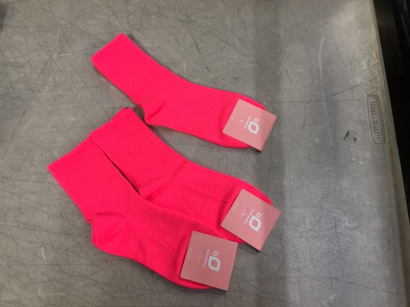 Photo 2 of CUTIE MANGO Women's Colorful Neon Crew Socks Sports Vivid Color Crazy Fun 3 pairs 
