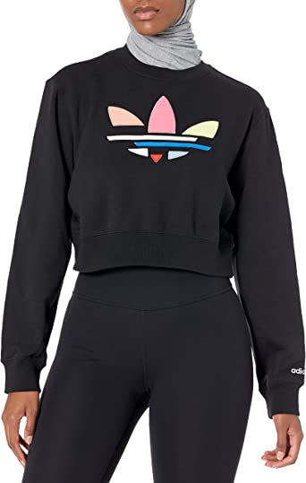 Photo 1 of adidas Originals Women's Adicolor Shattered Trefoil Cropped Sweatshirt
