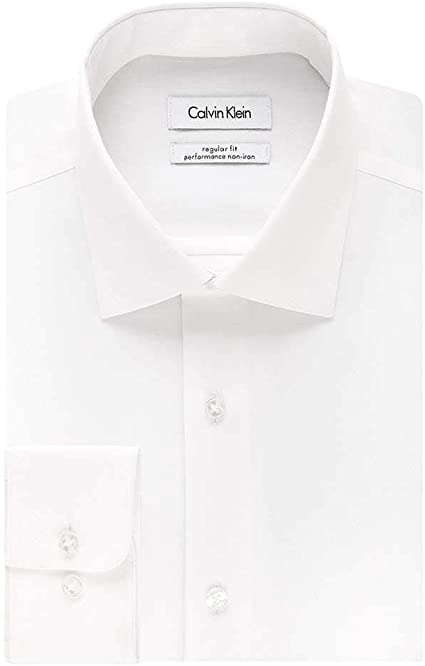 Photo 1 of Calvin Klein Men's Dress Shirt Regular Fit Non Iron Herringbone
