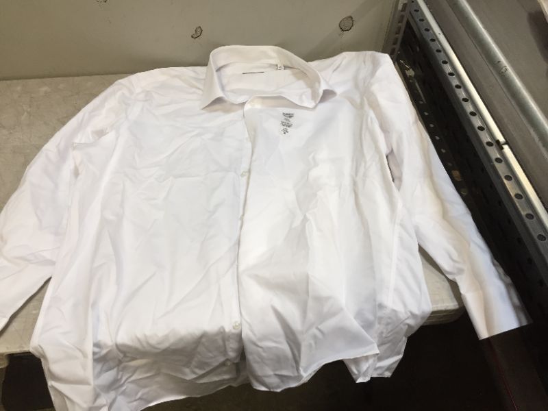 Photo 2 of Calvin Klein Men's Dress Shirt Regular Fit Non Iron Herringbone
