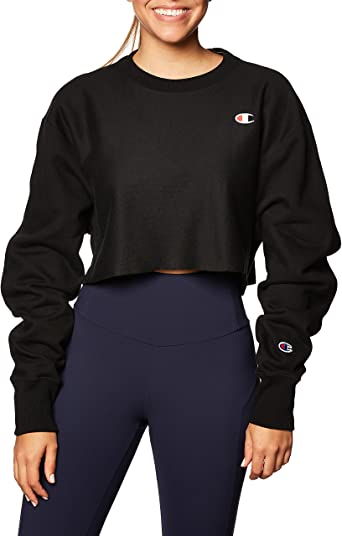 Photo 1 of Champion Women's Cropped Reverse Weave Crew, Left Chest C
