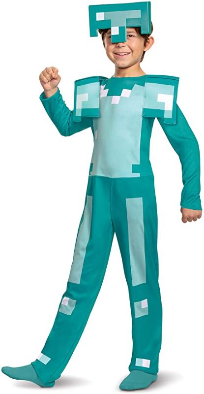 Photo 1 of Disguise Minecraft Armor Boys' Jumpsuit Costume Blue, Large (10-12)
