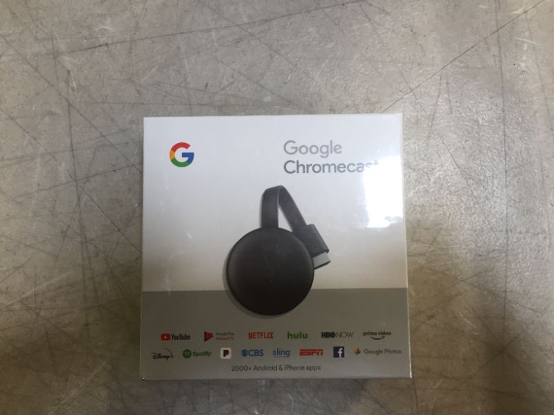 Photo 2 of Google Chromecast - Streaming Device with HDMI Cable - Stream Shows, Music, Photos, and Sports from Your Phone to Your TV
