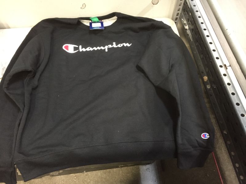 Photo 2 of Champion Men's Powerblend Fleece Crew, Script Logo
