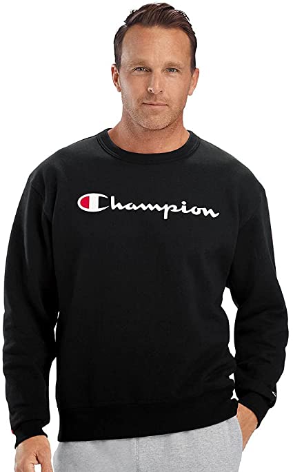 Photo 1 of Champion Men's Powerblend Fleece Crew, Script Logo
