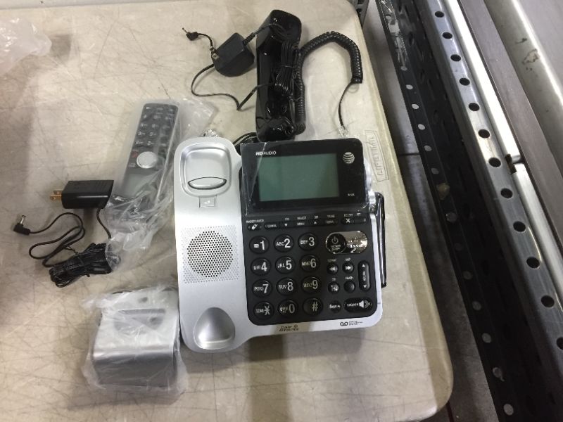 Photo 4 of AT&T CL84102 DECT 6.0 Expandable Corded/Cordless Phone with Answering System and Caller ID/Call Waiting, 1 Corded and 1 Cordless Handset,Silver and Black
