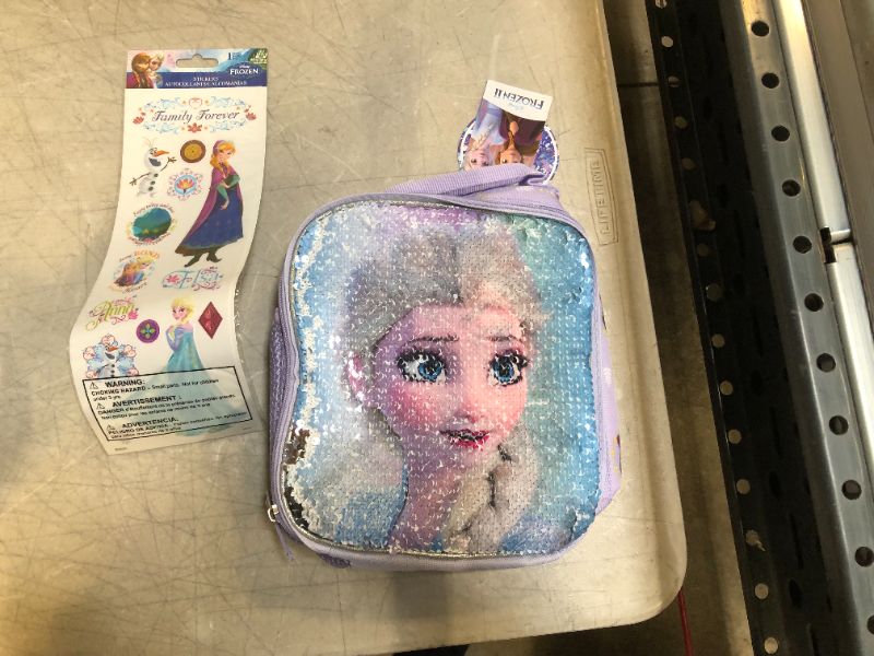 Photo 2 of 2 way sequin Frozen backpack with stickers 
