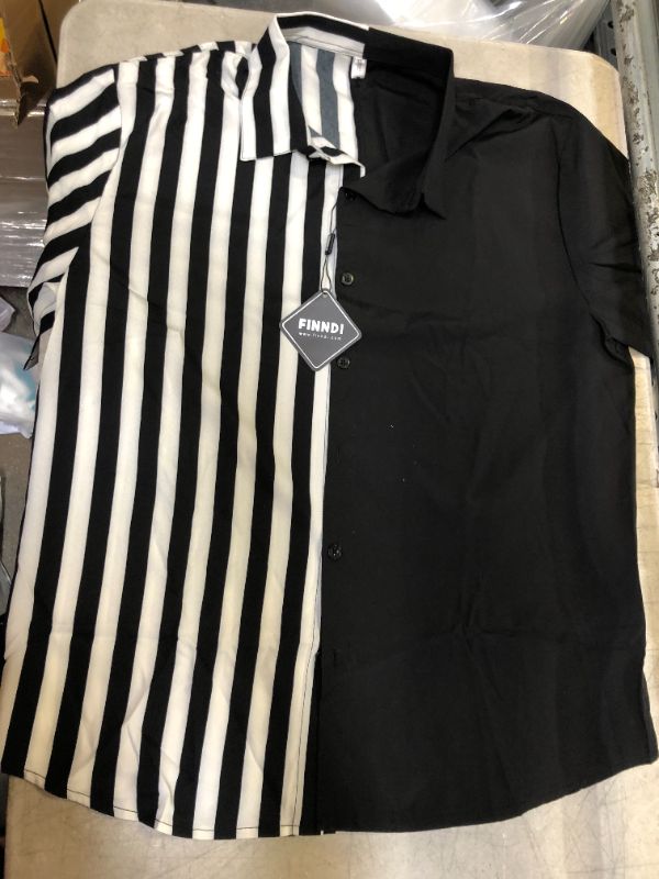 Photo 1 of MENS XLARGE HALF SOLD/HALF STRIPE BUTTON DOWN COLLAR SHIRT 
