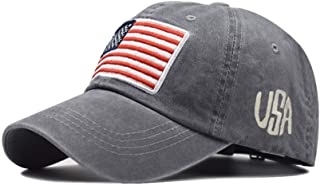 Photo 1 of IZUS Washed Baseball-Hats American-Flag Distressed - 100% Distressed Cotton Dad Hat Embroiderred for Unisex
