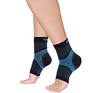Photo 1 of Copper Fit ICE Plantar Fasciitis Compression Ankle Sleeve Infused with Menthol, 1 Pair S-M
