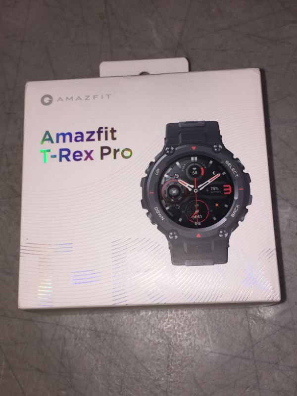 Photo 2 of Amazfit T-Rex Pro Smart Watch with GPS, Outdoor Fitness Watch for Men, Military Standard Certified, 100+ Sports Modes, 10 ATM Waterproof, 18 Day Battery Life, Blood Oxygen Heart Rate Monitor, Black
