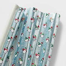 Photo 1 of 155 sq ft Penguins Gift Wrap Aqua - Wondershop™
