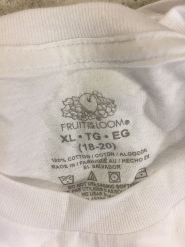 Photo 3 of Fruit of the Loom Boys' 5pk T-Undershirt - White Extra large 
