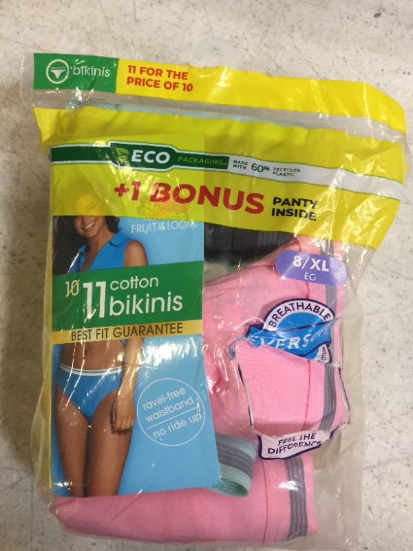 Photo 2 of Fruit of the Loom Women's 10pk Cotton Bikini  size 8 
