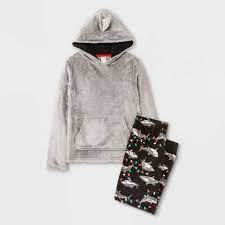 Photo 1 of Boys' Shark Hooded Cozy Pajama Set - Cat & Jack™ Heather Gray---BOTTOMS ONLY NO SWEATER 