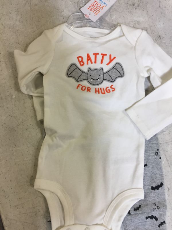 Photo 2 of Baby Boys' 'Batty For Hugs' Top and Bottom Set - Just One You® made by carter's White/Gray size 9 months 
