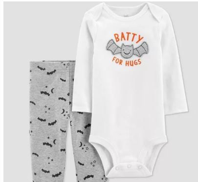 Photo 1 of Baby Boys' 'Batty For Hugs' Top and Bottom Set - Just One You® made by carter's White/Gray size 9 months 
