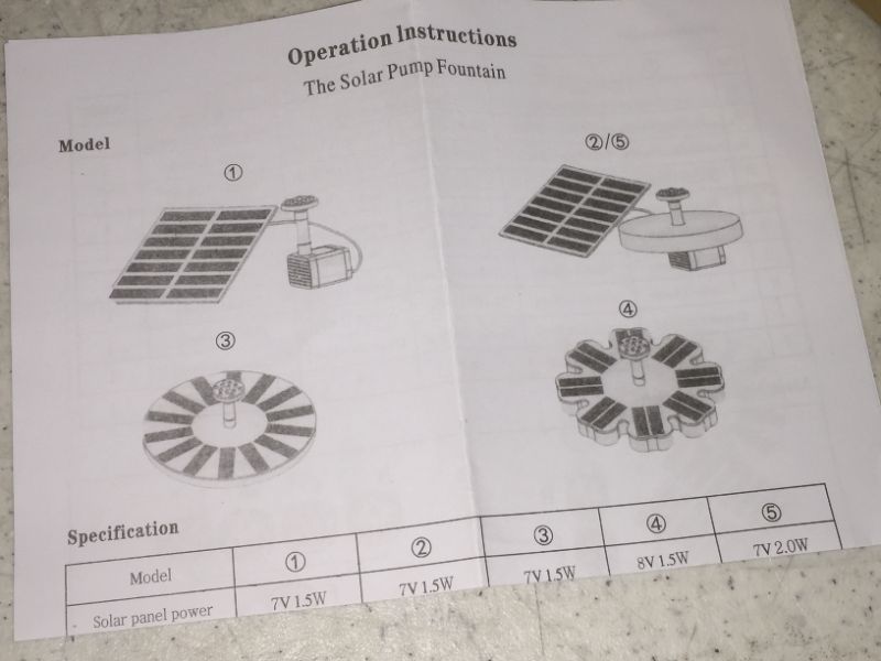 Photo 1 of 2 PACK SOLAR FOUNTAIN FOR BIRD BATH