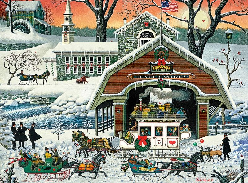 Photo 1 of Buffalo Games - Charles Wysocki - TWAS' The Twilight Before Christmas - 1000 Piece Jigsaw Puzzle
