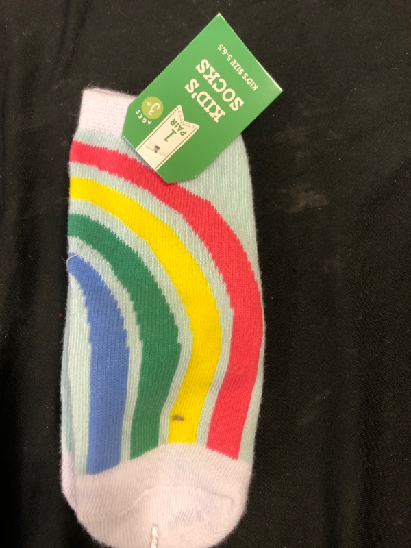 Photo 1 of Generic Rainbow Socks for Kids Size 5-6.5. Pack of 5