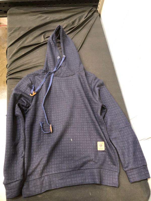 Photo 1 of Generic Blue Checkered Cotton Hoodie. Medium