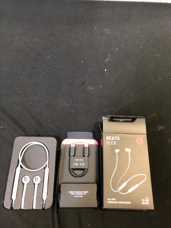 Photo 2 of Beats Flex Wireless Earbuds – Apple W1 Headphone Chip, Magnetic Earphones, Class 1 Bluetooth, 12 Hours of Listening Time, Built-in Microphone - Gray
