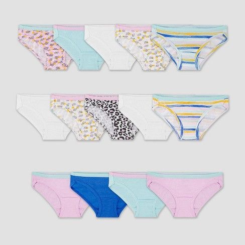 Photo 1 of Fruit of the Loom Girls' 18pk Bikini Briefs - COLORS VARY
SIZE 12
