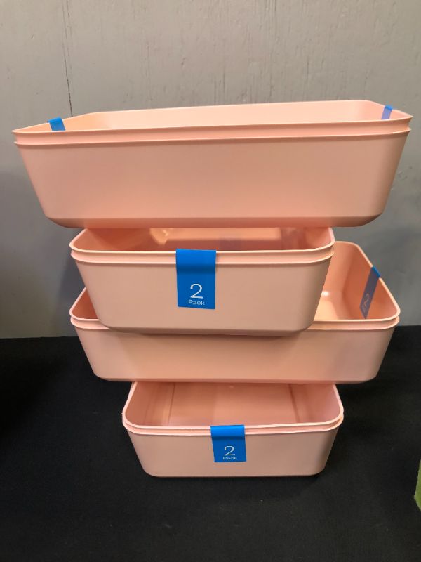 Photo 2 of 
Room Essentials 2pk 10.24 L x 2.5" H x6.85" W Large Storage Trays Feather Peach 4 PAIR