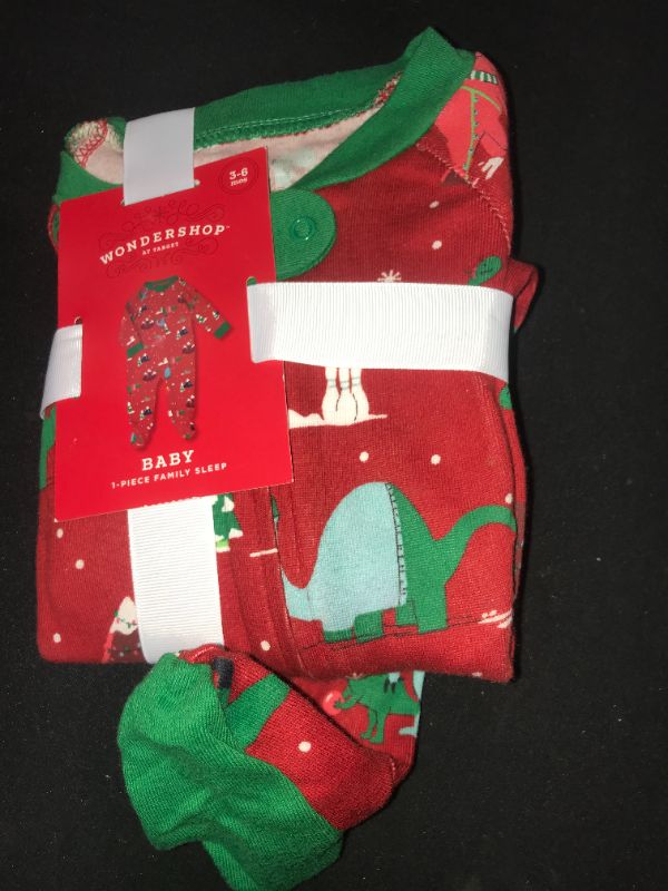 Photo 2 of Baby Holiday Dino Print Matching Family Footed Pajama - Wondershop Red 3-6M