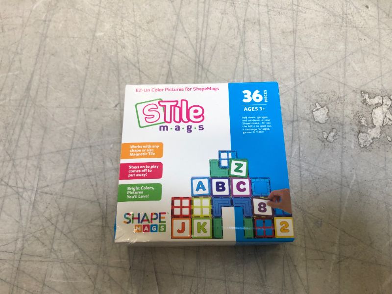 Photo 2 of Playmags Magnetic Tile Building Set: Exclusive Educational Clickins 36-Pc. Kit: 18 Super Strong Clear Color Magnet Tiles Windows & 18 Letters & Numbers Stimulate Creativity & Brain Development
