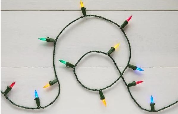 Photo 1 of 35 ft. 100-Light Smooth Battery Operated LED Mini Multi Colored Christmas String Lights(not tested) (needs batteries)