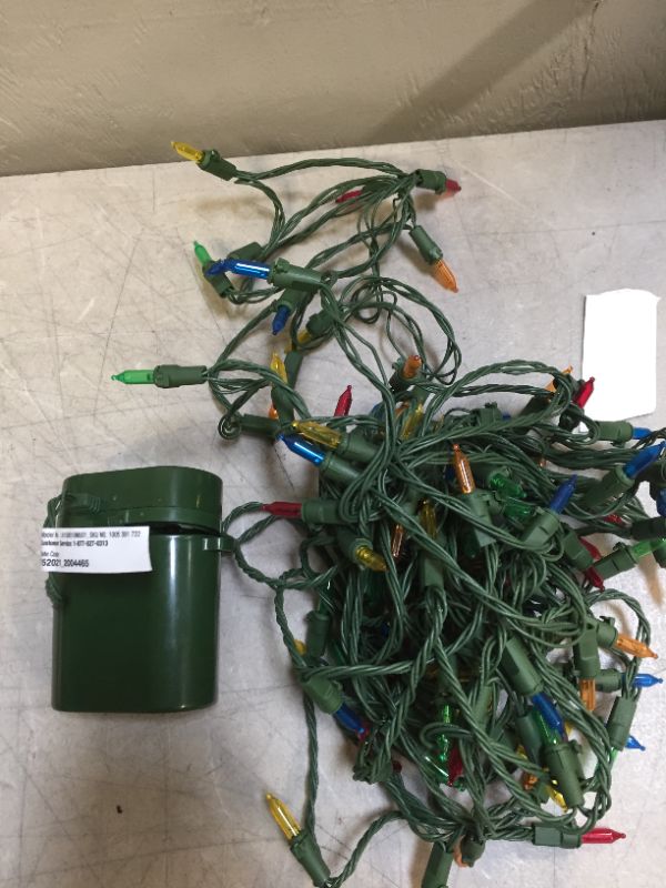 Photo 4 of 35 ft. 100-Light Smooth Battery Operated LED Mini Multi Colored Christmas String Lights(not tested) (needs batteries)