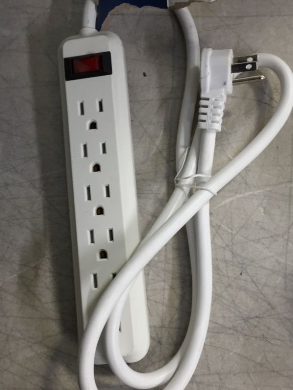 Photo 2 of Commercial Electric 8 Ft. 6-Outlet Surge Protector, White