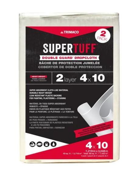 Photo 1 of 4 ft. x 10 ft. Double-Guard Drop Cloth (2-Pack)