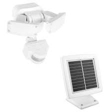 Photo 1 of 500 Lumens 180-Degree White Solar Powered Motion Activated Outdoor Integrated LED Flood Light
