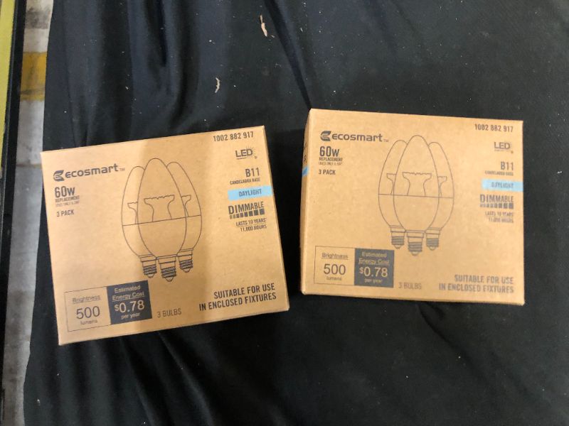 Photo 3 of 60-Watt Equivalent B11 Dimmable LED Light Bulb Daylight (3-Pack) 2 pack 
