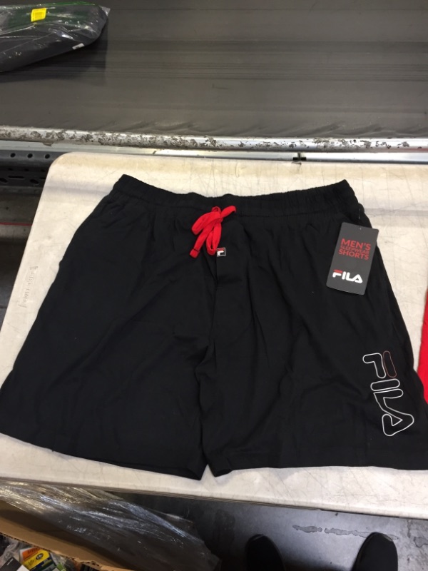 Photo 2 of Fila Men's Black and Red Sleepwear Shorts. XL. Stock Image Not Found