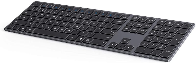 Photo 1 of Seenda Wireless Bluetooth Keyboard - Universal Rechargeable Wireless Keyboard with Number Pad Full-Size Ergonomic Slim Quiet Design for Windows Android Computer Desktop PC Laptop Surface Smart TV
