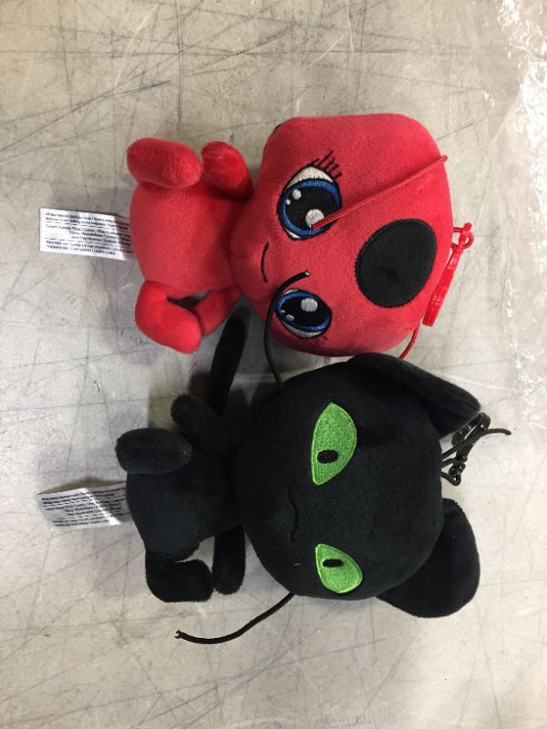 Photo 2 of Miraculous: Tales of Ladybug & Cat Noir ~ TIKKI & PLAGG Plush Set ~ Adrien Marinette Stuffed Animal Doll 2Pcs/Set
