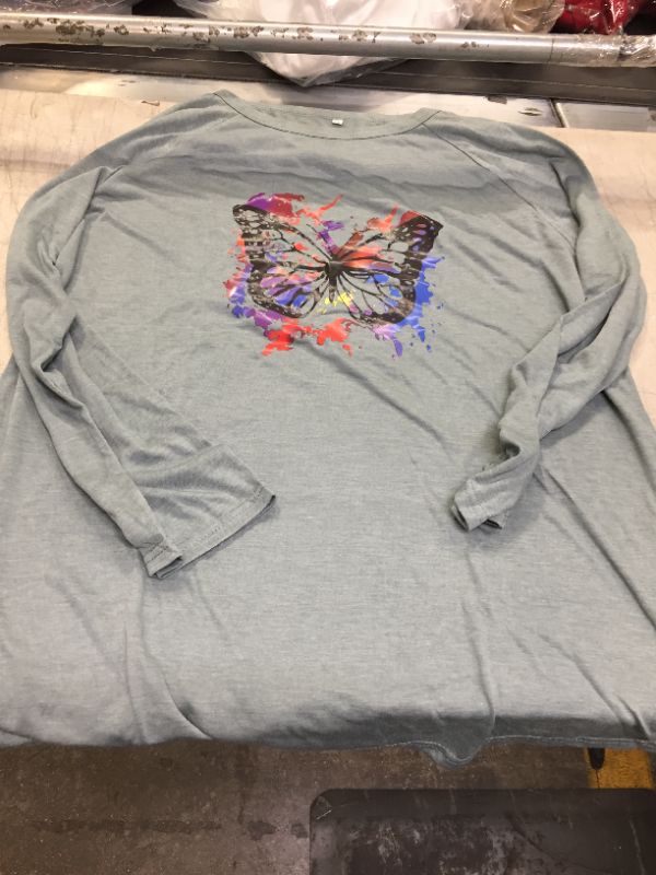 Photo 1 of Dark Grey Butterfly Color Design Women's Long sleeve shirt size XL