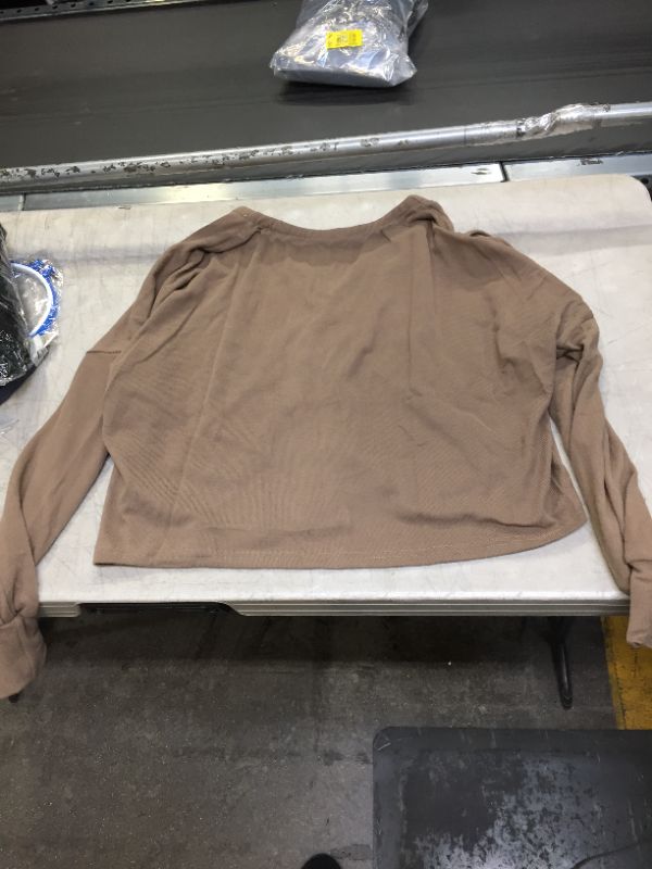 Photo 2 of Brown mid cut long sleeve top for women size M