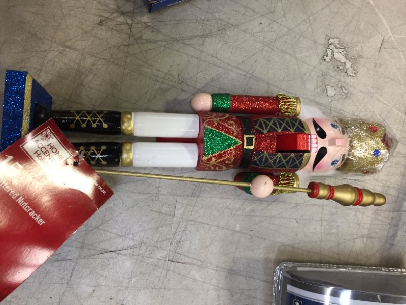 Photo 1 of 15inch Glittered Nut Cracker--broken crown needs to be glued