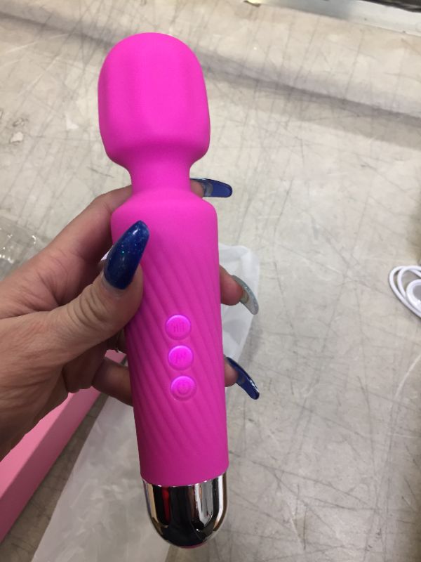 Photo 3 of Rechargeable Personal Massager - Quiet & Waterproof - 20 Patterns & 8 Speeds - Travel Bag Included - Men & Women - Perfect for Tension Relief, Muscle, Back, Soreness, Recovery - Hot Pink
